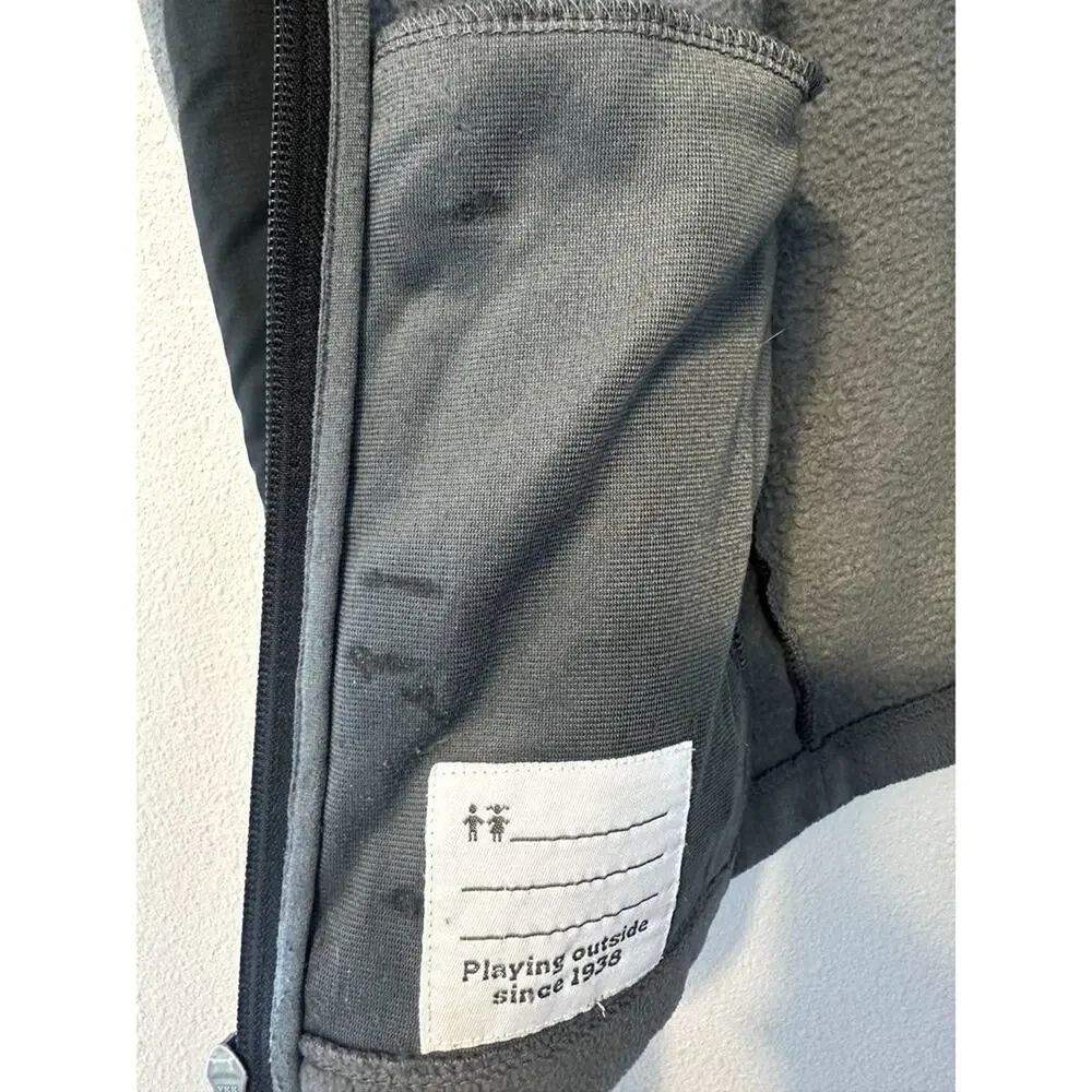 Columbia Youth M 10-12 Overlay Fleece Jacket zipper Black and Grey